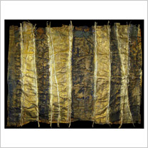 Stroh zu Gold, Papierobjekt im Holzrahmen, 60x80 cm, 2014