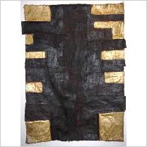 Große Schwarze Form, Textilrelief a. Lwd., 135x100cm, 2004